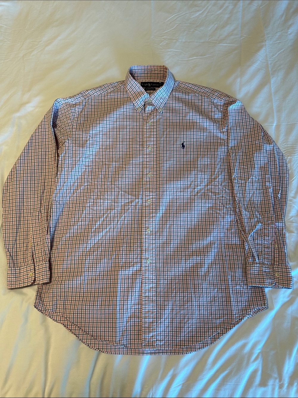 Ralph Lauren Red & Blue Check Long-Sleeve Button-Down Shirt